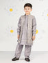 Boy's' Purple Jacket,Kurta And Pyjama Set.